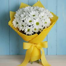 Букет Застенчивые лепестки в Тюмени Букет цветов из:  Хризантемы в Тюмени