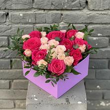 Композиция моя любовь в Тюмени Цветочная композиция из Розы в коробке в Тюмени