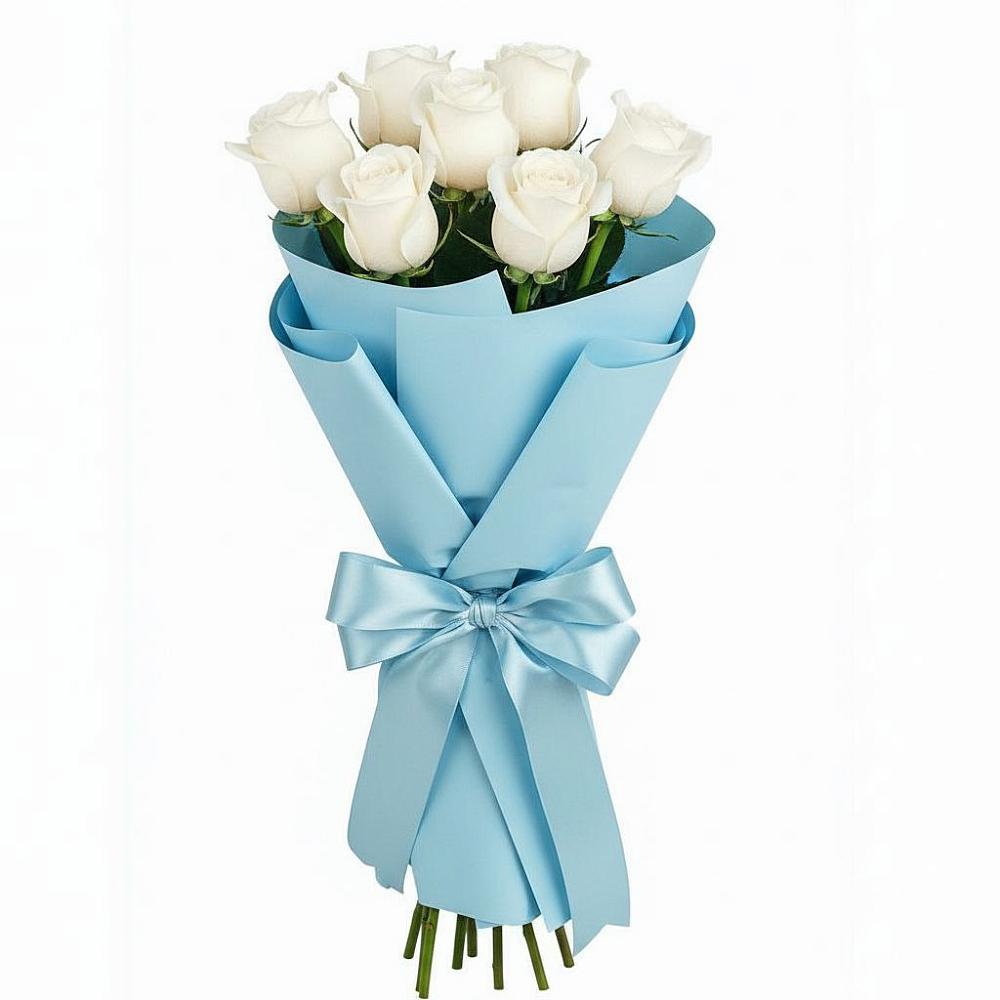 7 Белых роз Проуд в Тюмени Букет 7 белых роз Проуд в Тюмени