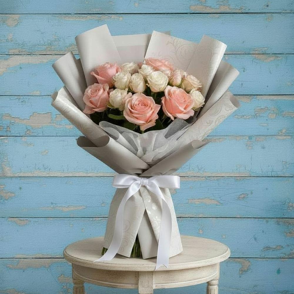 Букет Нежное облако в Тюмени Букет цветов из: Розы в Тюмени