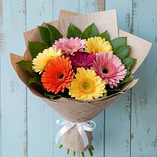 Букет яркий день в Тюмени Букет цветов из:  Герберы в Тюмени