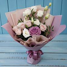 Букет Легкое дыхание в Тюмени Букет цветов из:  Розы и Лизиантусы в Тюмени