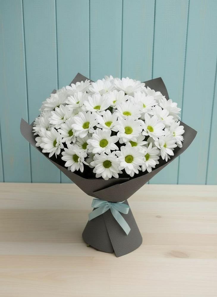 Букет белые хризантемы в Тюмени Букет цветов из: Хризантемы в Тюмени