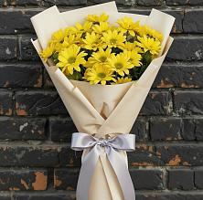 Букет Желтое настроение в Тюмени Букет цветов из:  Хризантемы в Тюмени