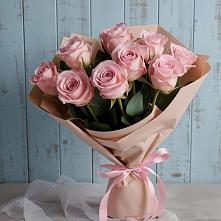9 розовых роз в Тюмени Букет цветов из:  Розы в Тюмени