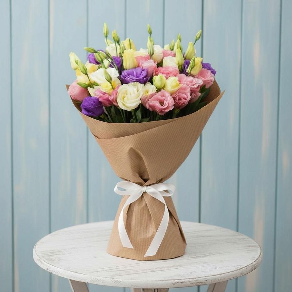 Букет Цветная эустома в Тюмени Букет цветов из: Лизиантусы в Тюмени