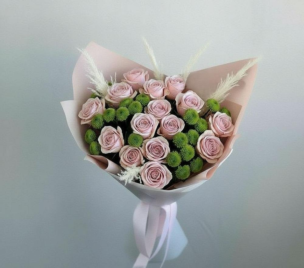 Букет доброе утро в Тюмени Букет цветов из: Розы и Хризантемы в Тюмени