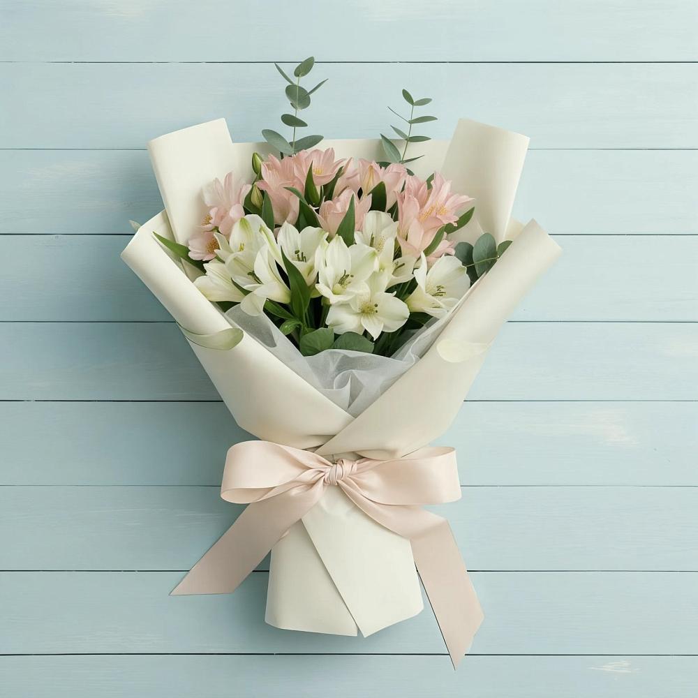 Букет Утренний поцелуй в Тюмени Букет цветов из: Альстромерии в Тюмени