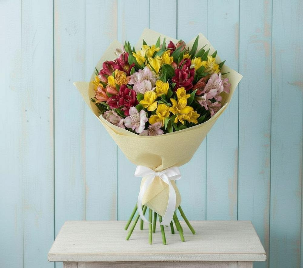Букет Летние краски в Тюмени Букет цветов из: Альстромерии в Тюмени