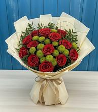 Букет Стихотворение #REPLACE_PRED# Тюмени Букет цветов из:  Розы и Хризантемы #REPLACE_PRED# Тюмени